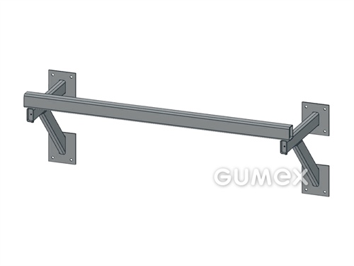 Konzole pro zavěšení fólií s podpěrami, šíře 6000mm, hloubka 500mm, mechanicky spojená, ocel S235 s ochranným nátěrem, tmavě šedá (RAL 7037)